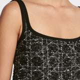 Short Macrocannage Flared Dress