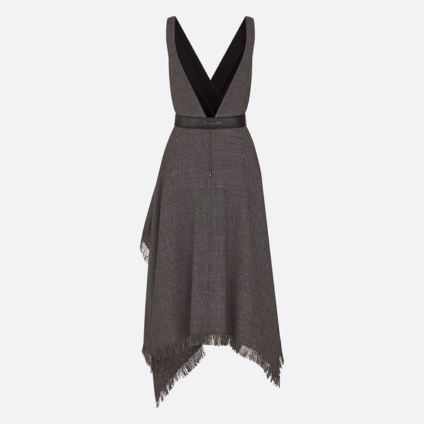 Mid-Length Draped Dress with Belt