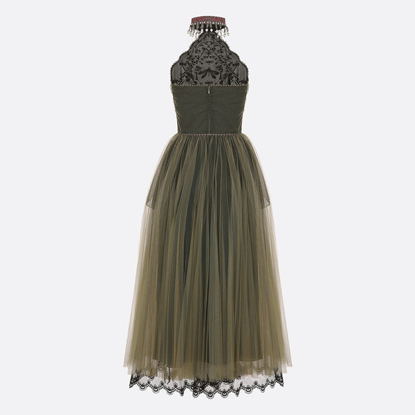 Mid-Length Embroidered Dress