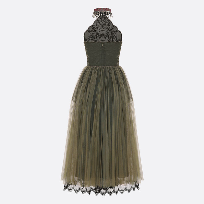 Mid-Length Embroidered Dress