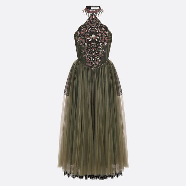 Mid-Length Embroidered Dress