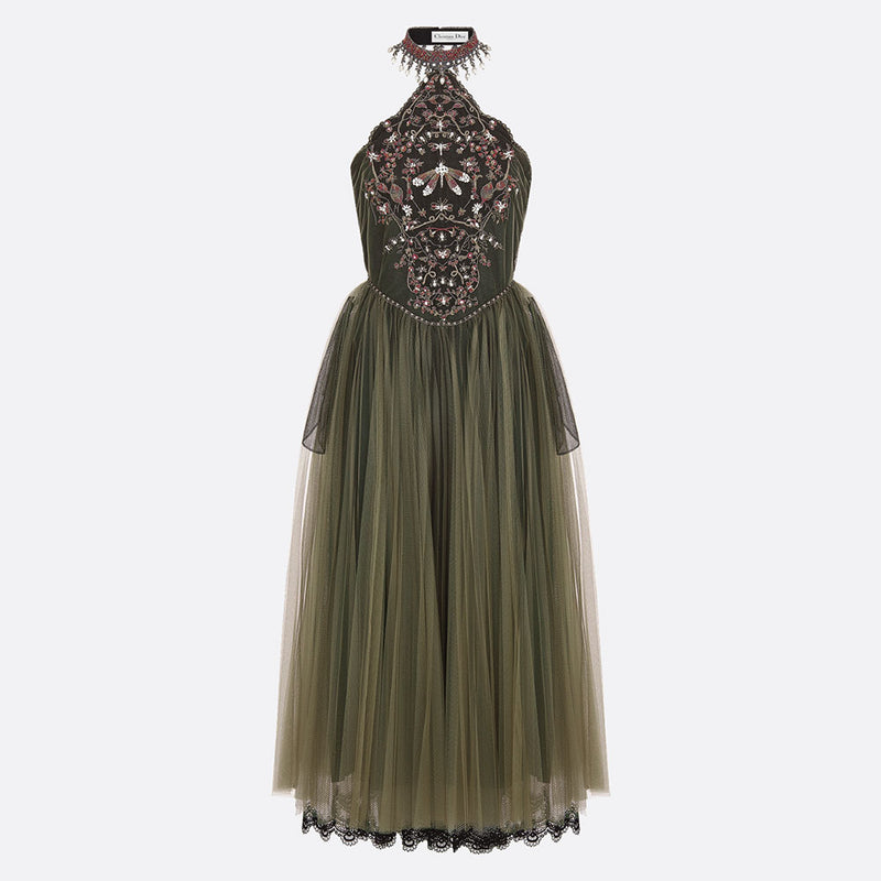 Mid-Length Embroidered Dress