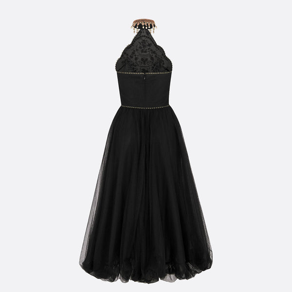 Mid-Length Embroidered Dress