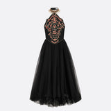 Mid-Length Embroidered Dress