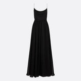 Long Evening Gown with Embroidered Back