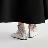 D-Journey Lace-Up Ballet Flat