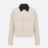 Jacket with Contrasting Spread Collar
