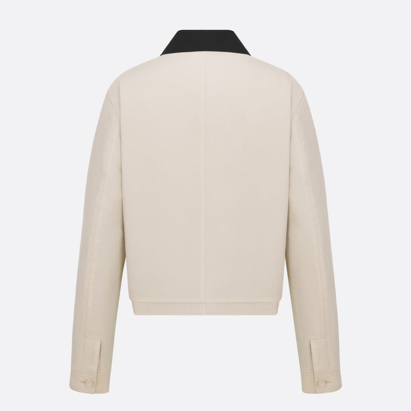 Jacket with Contrasting Spread Collar
