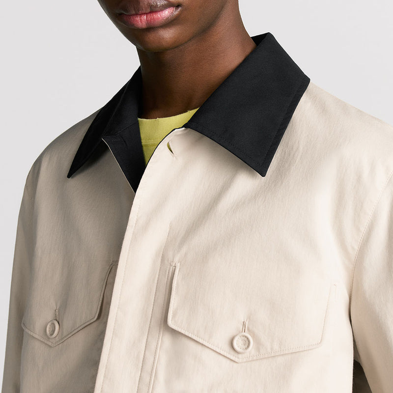 Jacket with Contrasting Spread Collar