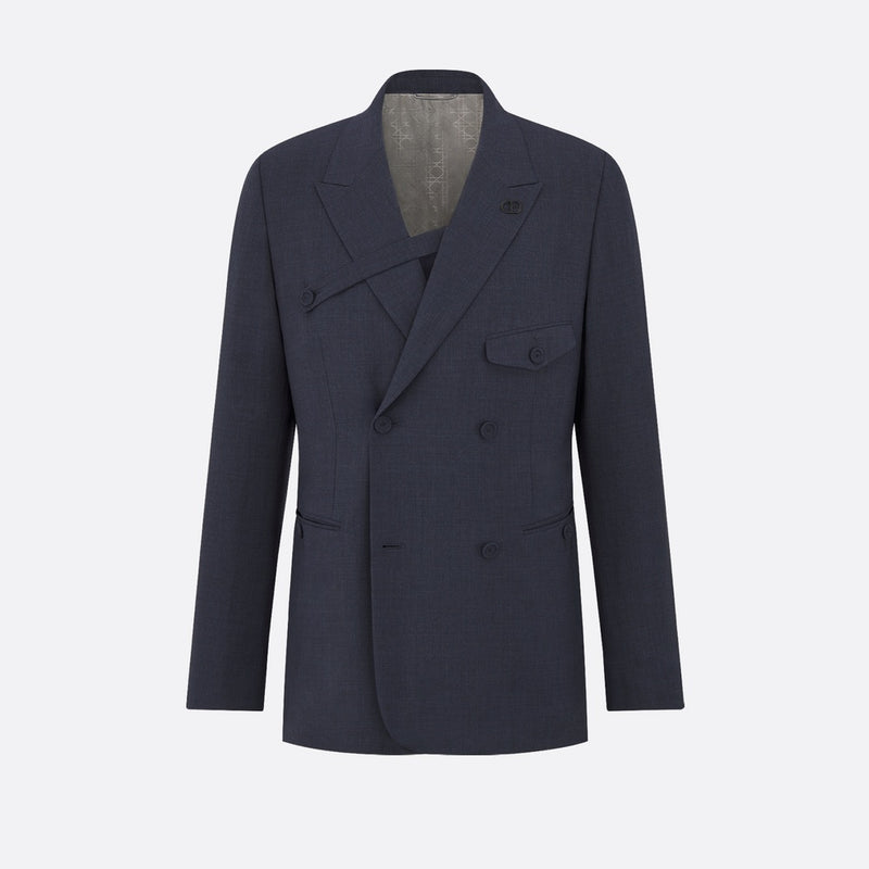 Double-Breasted Jacket with Buttoned Strap