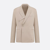 Oblique Jacket with Buttoned Strap and CD Icon Embroidery