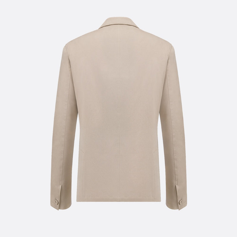 Oblique Jacket with Buttoned Strap and CD Icon Embroidery