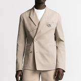 Oblique Jacket with Buttoned Strap and CD Icon Embroidery