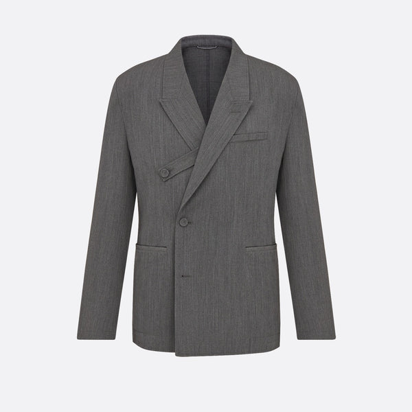 Oblique Jacket with Buttoned Strap