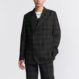 Double-Breasted Jacket with Buttoned Strap