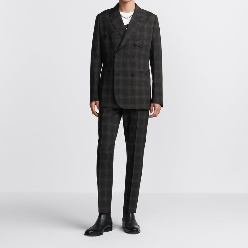 Double-Breasted Jacket with Buttoned Strap