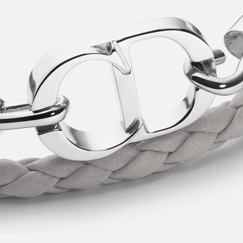 CD Icon Braided Leather Double Bracelet