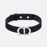 CD Icon Leather Bracelet