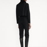 Cropped Jacket with Removable Ruched Collar