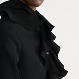 Cropped Jacket with Removable Ruched Collar