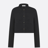 Cropped Jacket with Removable Ruched Collar