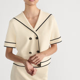 Short-Sleeved Jacket with Sailor Collar