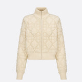 Macrocannage Zipped Cardigan