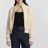 Macrocannage Zipped Cardigan
