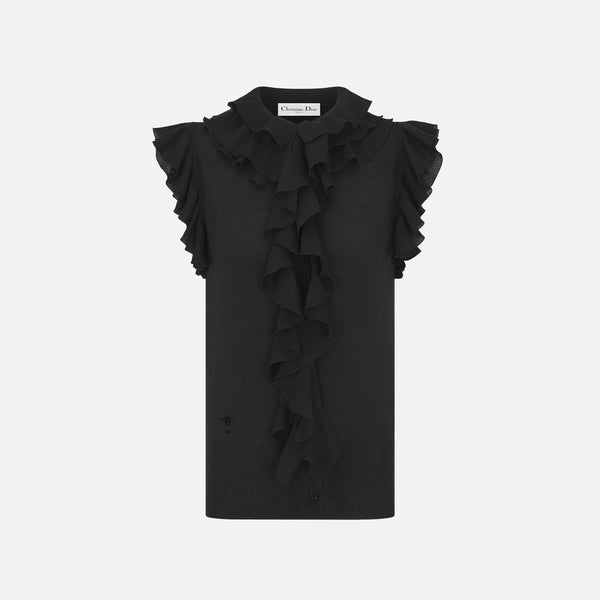 Sleeveless Top with Removable Ruched Collar