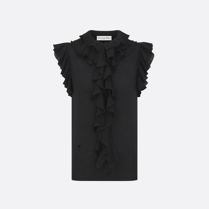 Sleeveless Top with Removable Ruched Collar