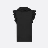 Sleeveless Top with Removable Ruched Collar