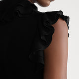 Sleeveless Top with Removable Ruched Collar