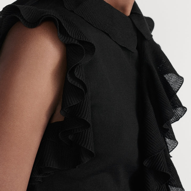 Sleeveless Top with Removable Ruched Collar