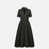 Mid-Length Belted Dress