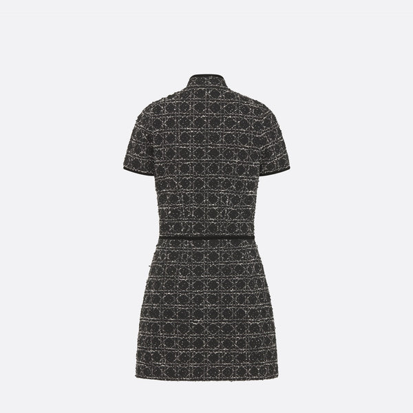 Short Macrocannage Flared Dress