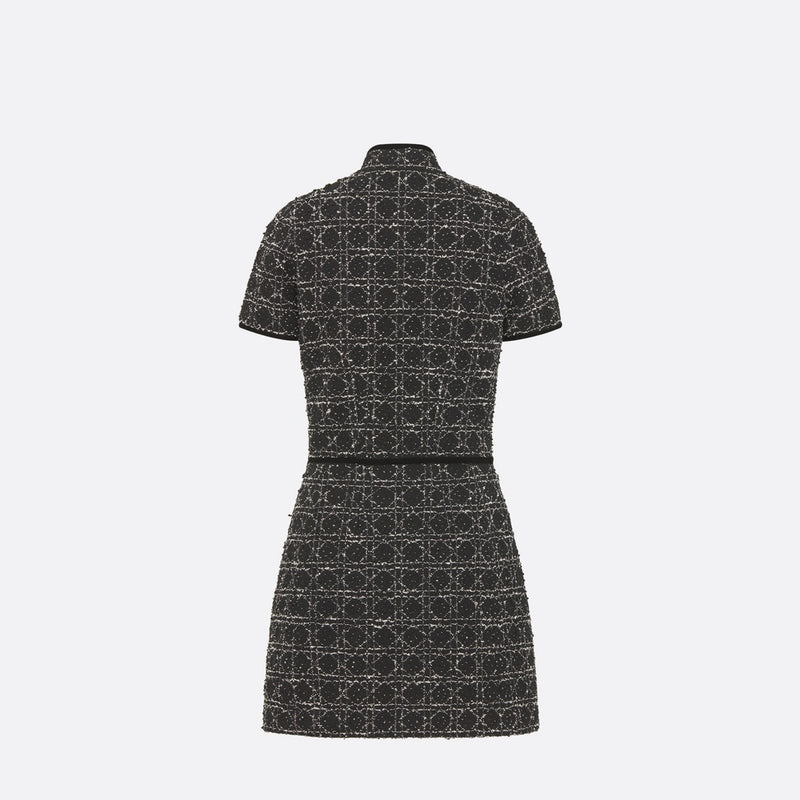 Short Macrocannage Flared Dress