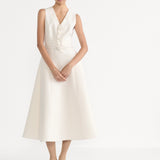 Mid-Length Flared Dress with Belt