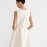 Mid-Length Flared Dress with Belt