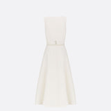 Mid-Length Flared Dress with Belt