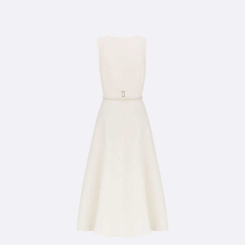 Mid-Length Flared Dress with Belt