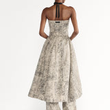 Mid-Length Belted Bustier Dress