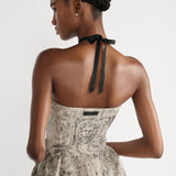 Mid-Length Belted Bustier Dress