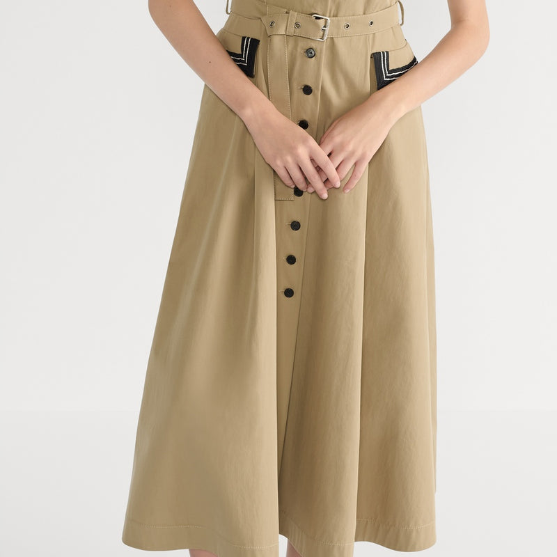 Mid-Length Flared Shirtdress