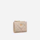 Dior Caro Dahlia Wallet with Crystals