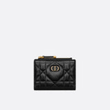 Dior Caro Dahlia Wallet with Crystals