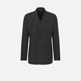 Double-Breasted Jacket with Buttoned Strap