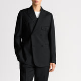 Double-Breasted Jacket with Buttoned Strap