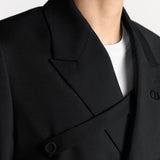 Double-Breasted Jacket with Buttoned Strap
