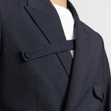 Double-Breasted Jacket with Buttoned Strap