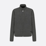 Micro-Houndstooth Harrington-Shape Jacket